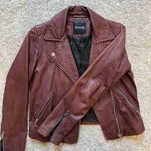Madewell Women's Burgundy Leather Jacket